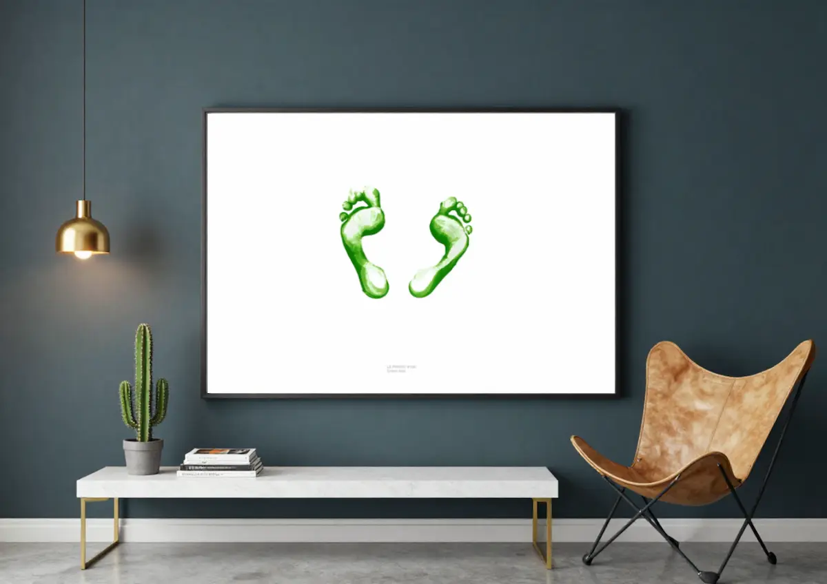 Gfeet vist som vægkunst