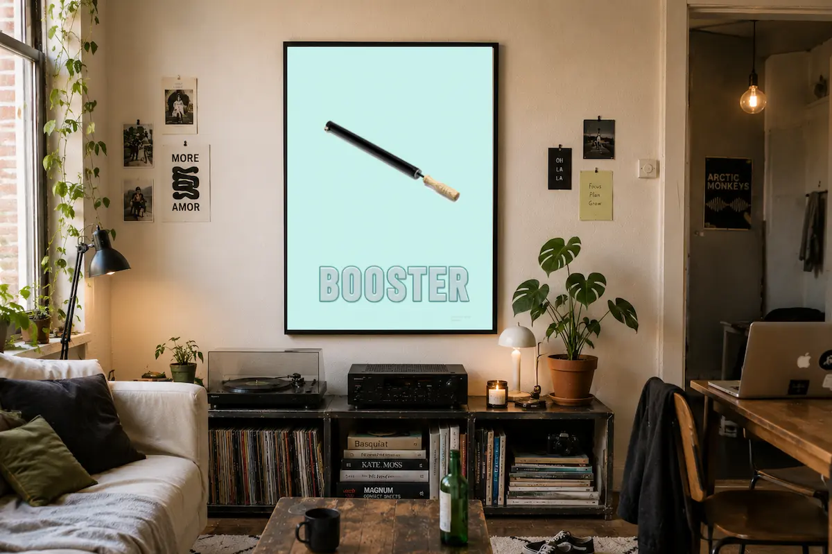 Booster vist som vægkunst